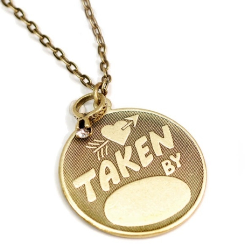 Retro "Taken by" bronze finish necklace
